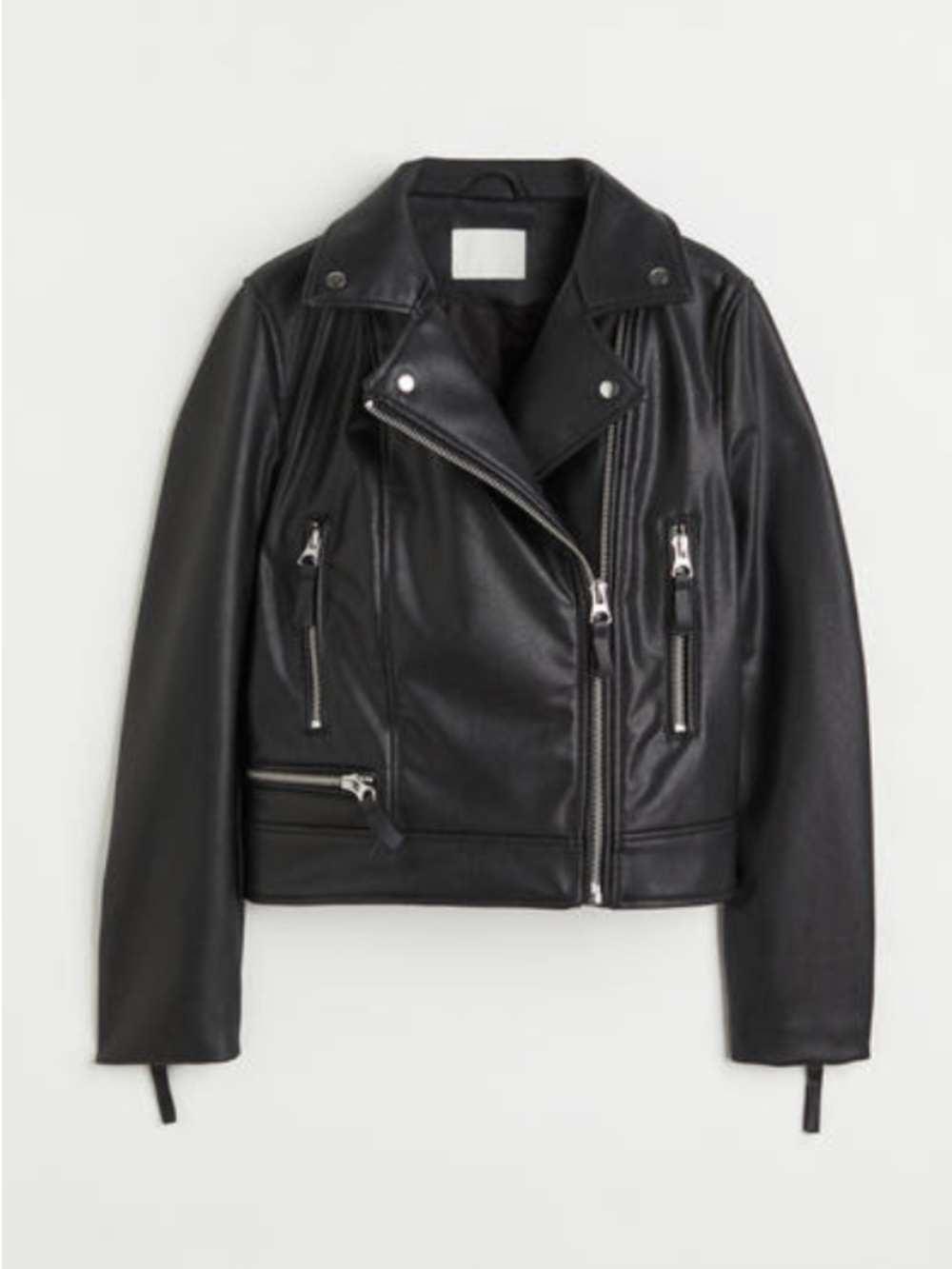 H&M Black Faux Leather Biker Jacket